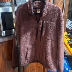 PINK Victoria's Secret Fuzzy Jacket No tags but never wore. Dark pink